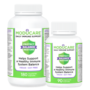 Moducare 180 and 90 vegetarian capsule bottles